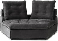 Deluxe Adjustable Cloud Sectional Sofas | Grey Frosted Velvet Loveseats 2-seaters