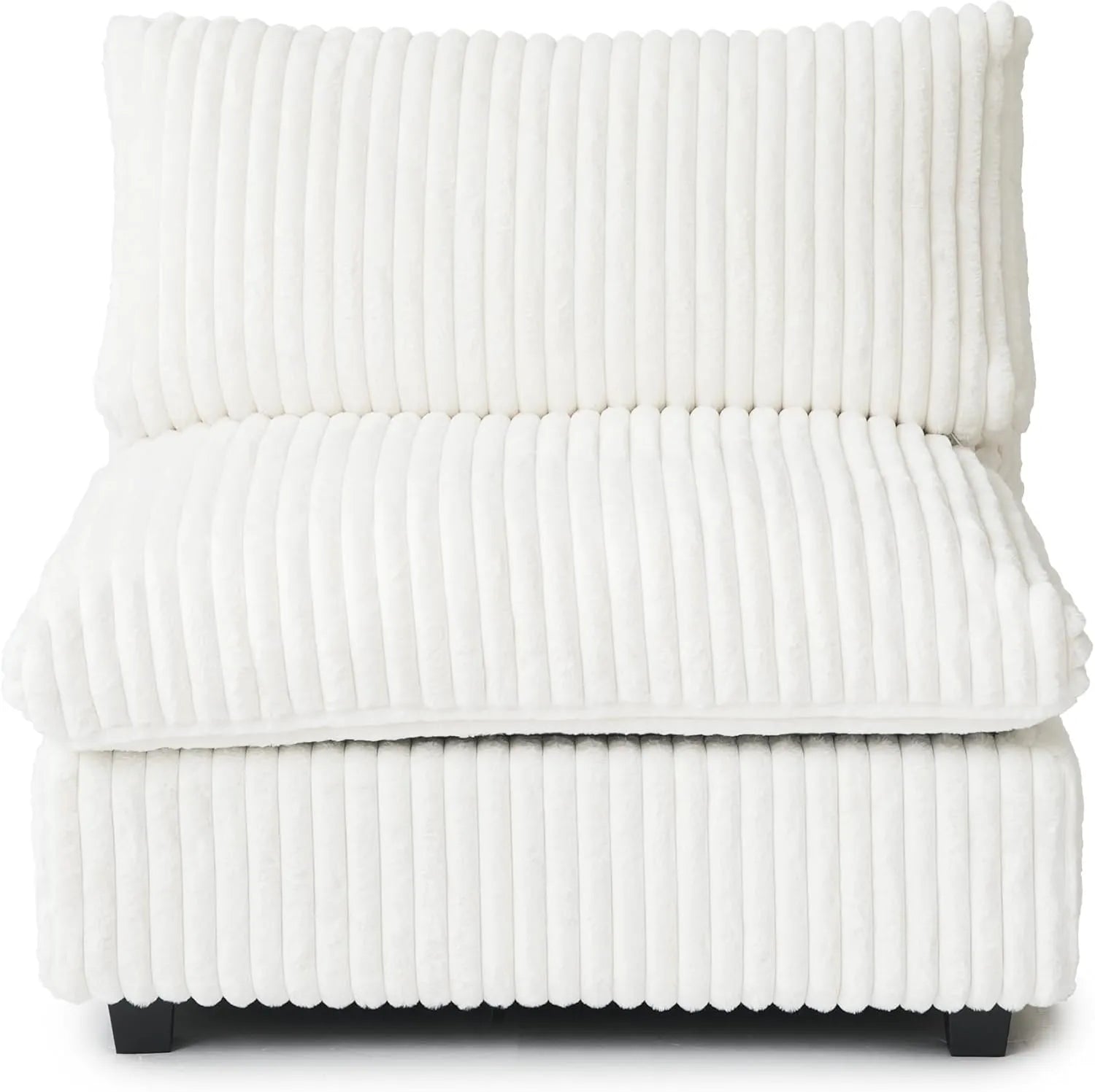 Sofá individual Deluxe Cloud de 1 plaza, color beige, lavable | 1 pieza, tela de felpa, diseño modular