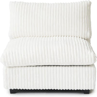 Deluxe Classic Cloud Sectional Sofas | Beige Plush Fabric Armless Single Sofa 1-seater