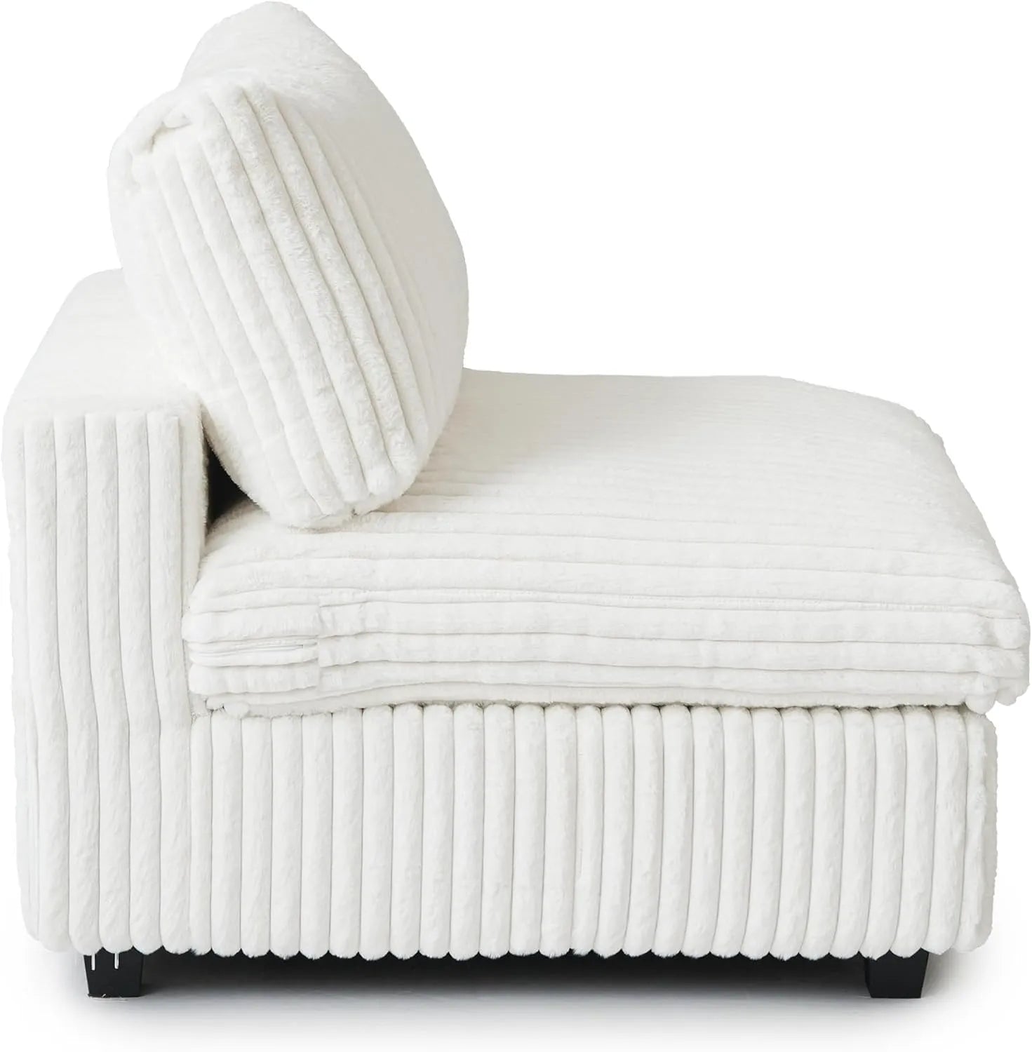 Sofá individual Deluxe Cloud de 1 plaza, color beige, lavable | 1 pieza, tela de felpa, diseño modular