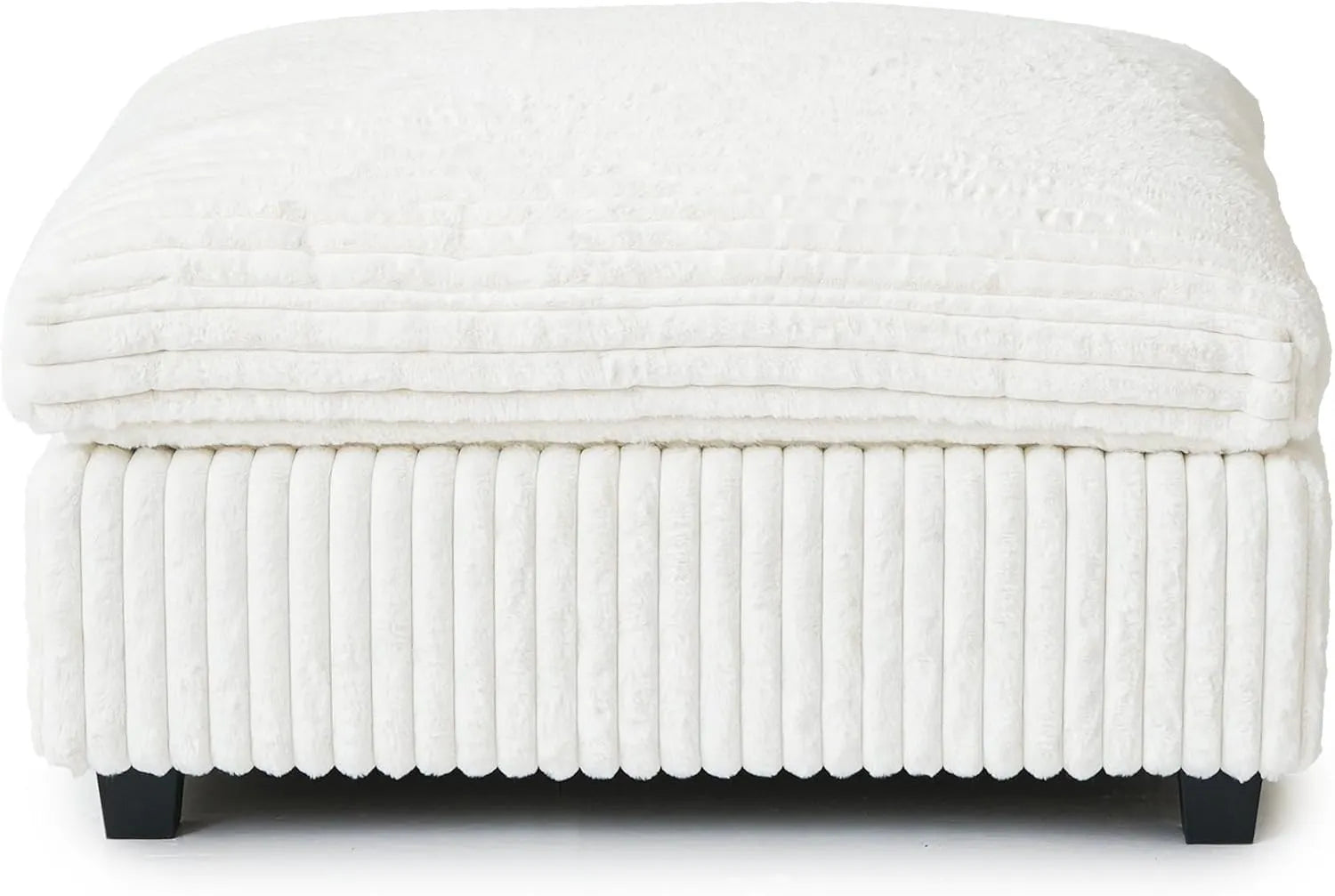 Otomana lavable Deluxe color beige nube | 1 pieza, tela afelpada, diseño modular