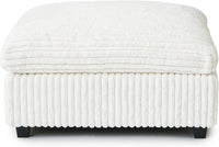 Deluxe Classic Cloud Sectional Sofas | Beige Plush Fabric Ottomans