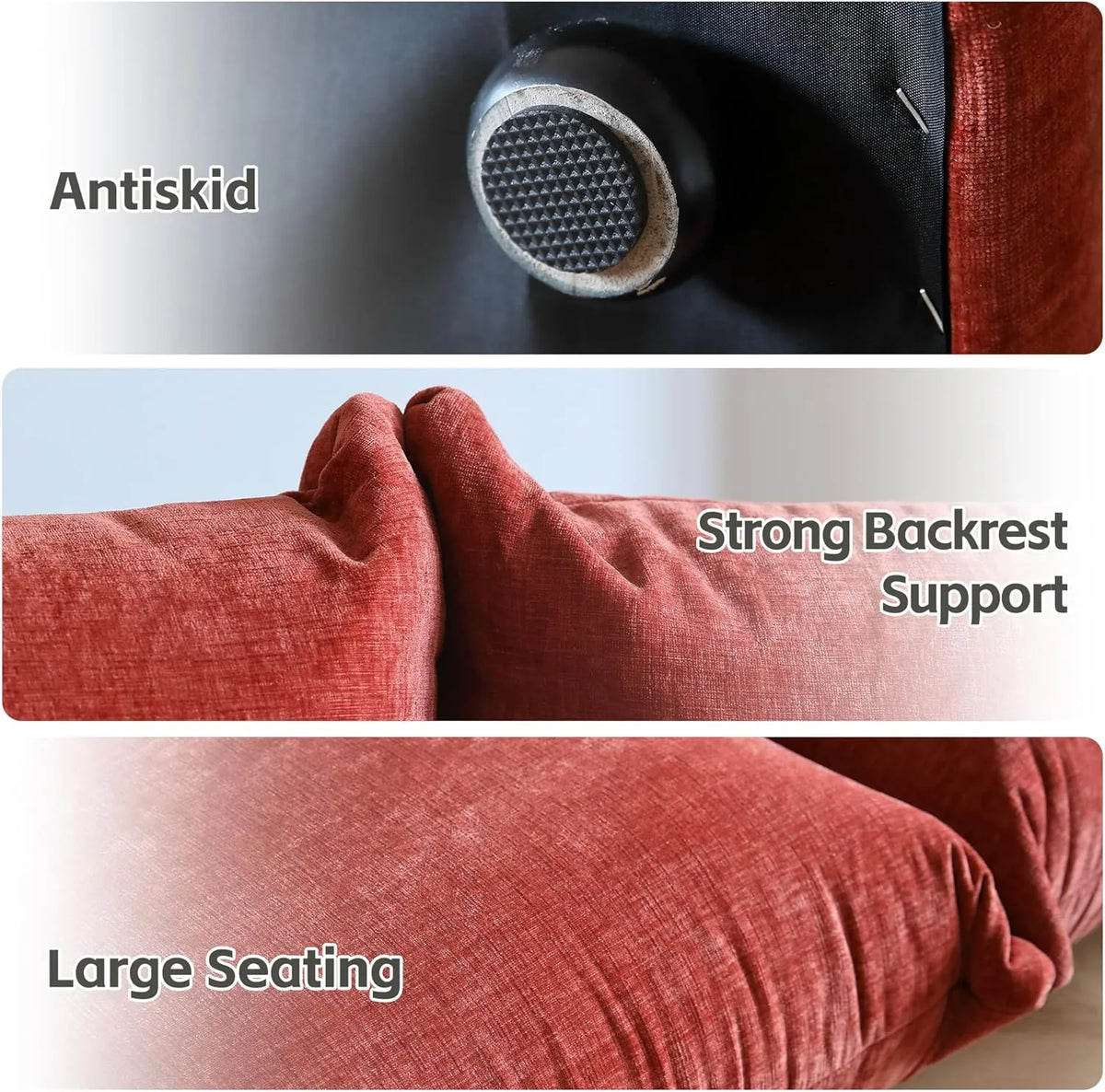 Matrix 3-Seater Orange Modular L-Shaped Sectional | 4-Piece (includes 1 Ottoman), Chenille Fabric, Large Space