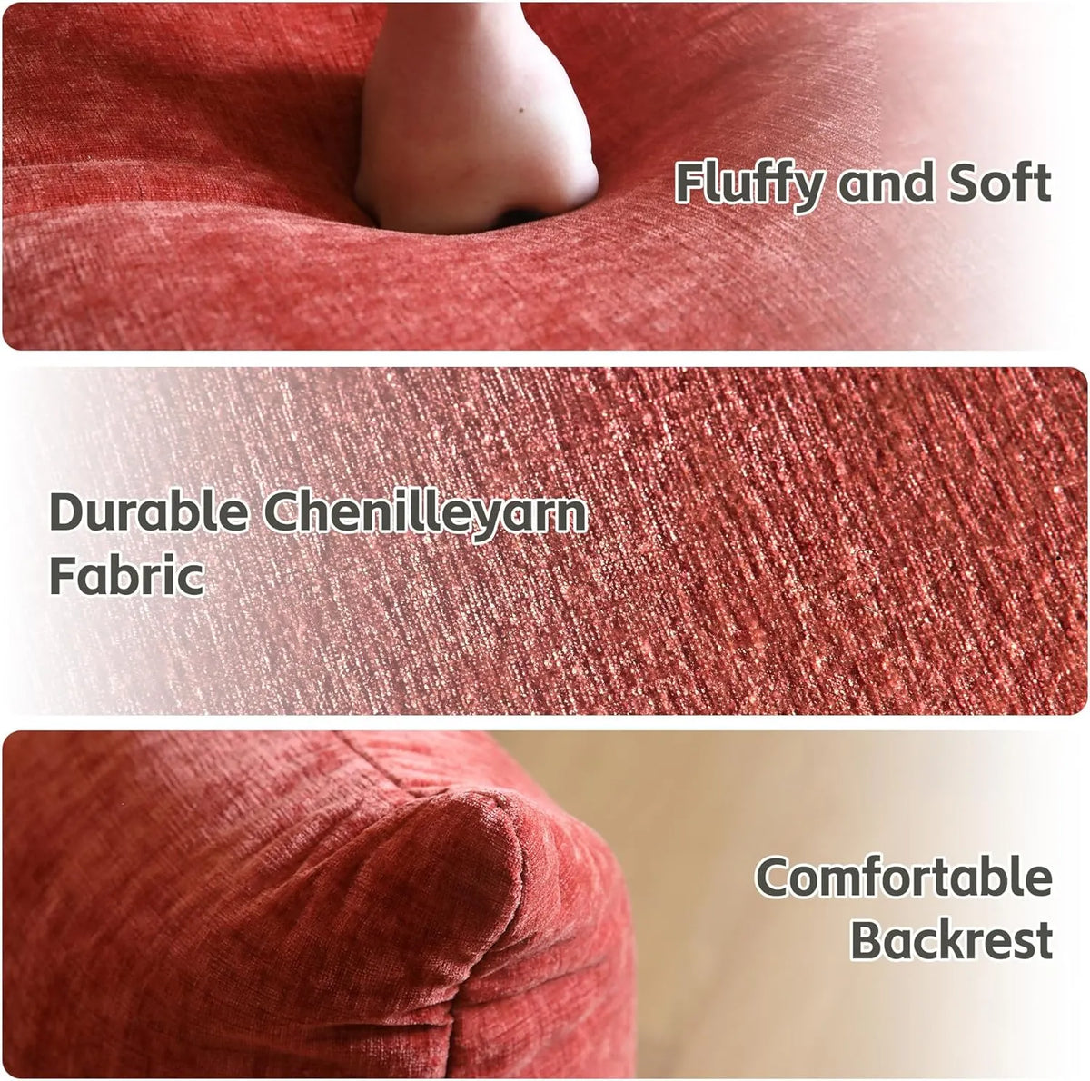 Matrix 3-Seater Orange Modular L-Shaped Sectional | 4-Piece (includes 1 Ottoman), Chenille Fabric, Large Space