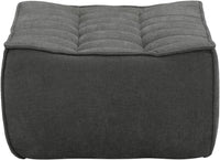 Essential Classic Floor Sofas | Black Chenille and Linen Ottomans