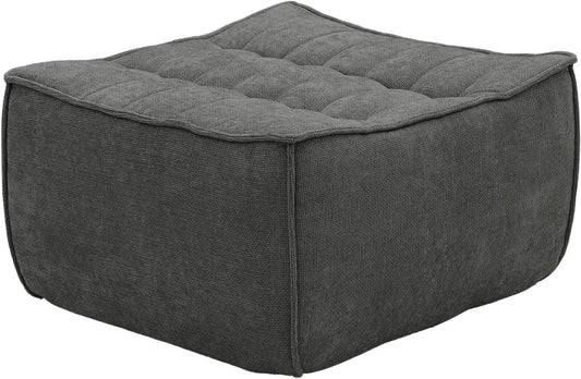 Essential Classic Floor Sofas | Black Chenille and Linen Ottomans