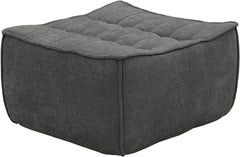 Essential Classic Floor Sofas | Black Chenille and Linen Ottomans
