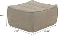 Essential Classic Floor Sofas | Khaki Chenille and Linen Ottomans