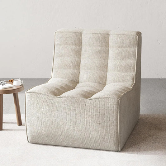 Essential Classic Floor Sofas | Khaki Chenille and Linen Single Seat 1-seater