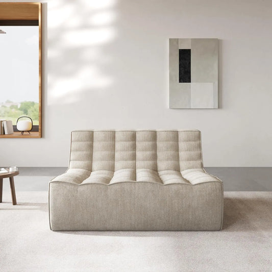 Essential Classic Floor Sofas | Khaki Chenille and Linen Loveseats 2-seaters