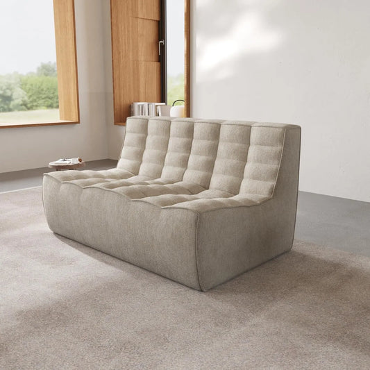 Essential Classic Floor Sofas | Khaki Chenille and Linen Loveseats 2-seaters