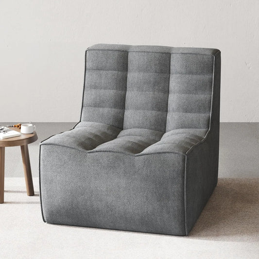 Essential Classic Floor Sofas | Black Chenille and Linen Single Seat 1-seater