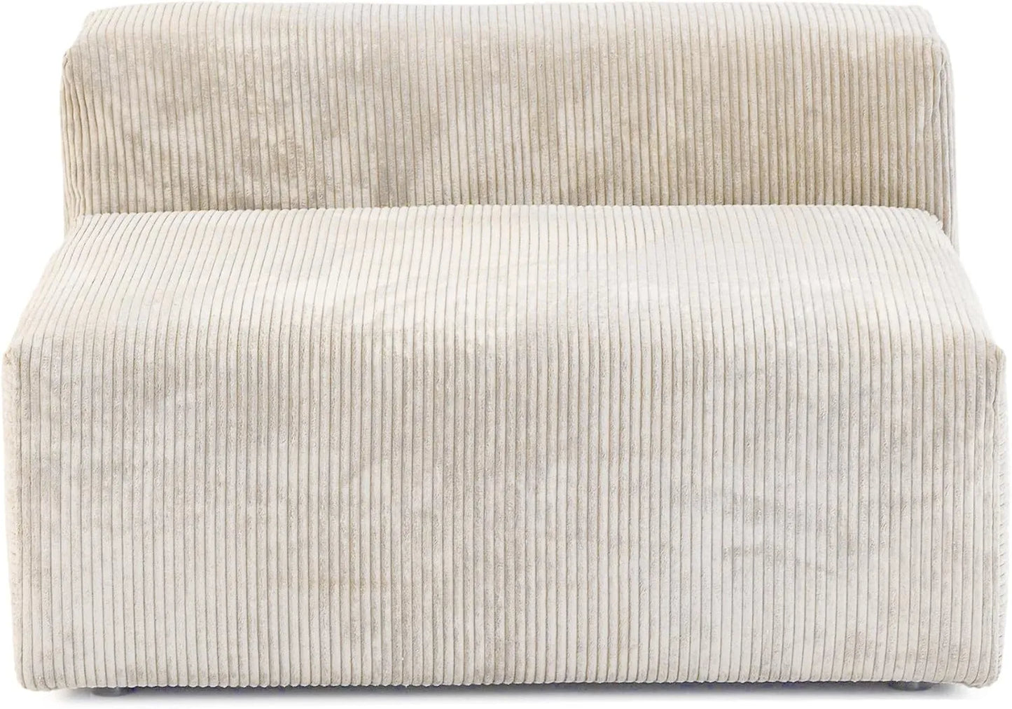 Matrix Modern Modular Sofas | Beige Corduroy Armless Single Sofa 1-seater