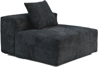 Matrix Modern Modular Sofas | Black Corduroy Armless Single Sofa 1-seater