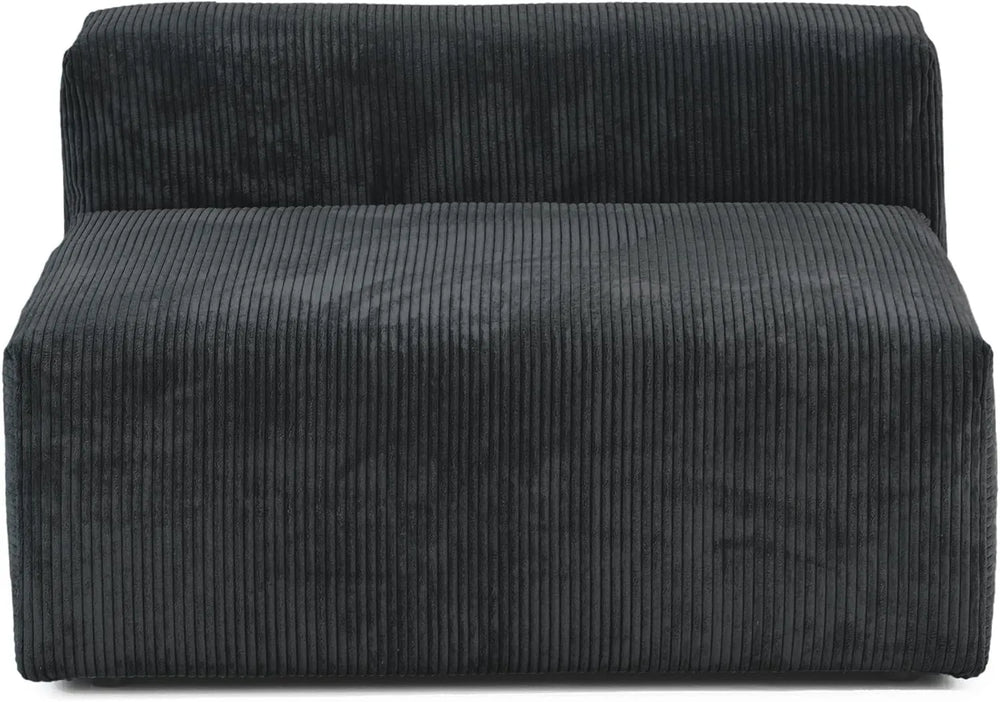 Matrix Modern Modular Sofas | Black Corduroy Armless Single Sofa 1-seater