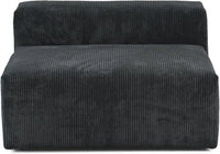 Matrix Modern Modular Sofas | Black Corduroy Armless Single Sofa 1-seater