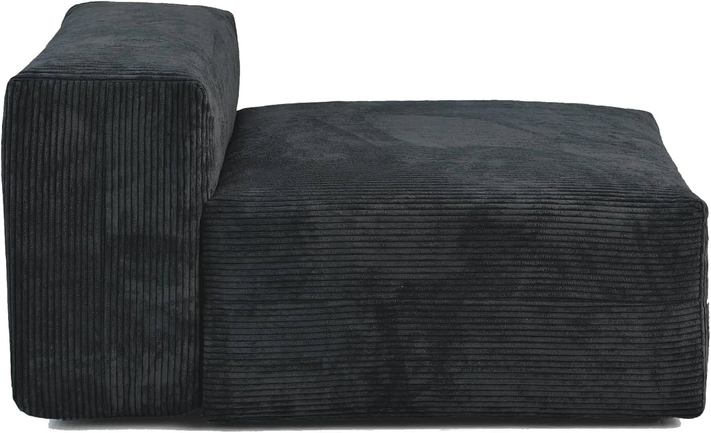 Matrix Modern Modular Sofas | Black Corduroy Armless Single Sofa 1-seater