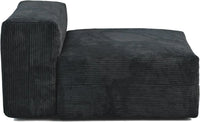 Matrix Modern Modular Sofas | Black Corduroy Armless Single Sofa 1-seater