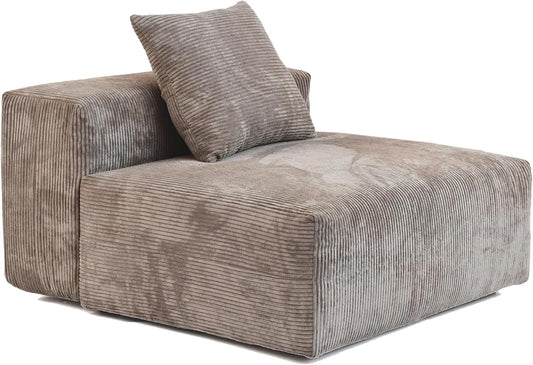 Matrix Modern Modular Sofas | Brown Corduroy Armless Single Sofa 1-seater