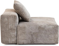 Matrix Modern Modular Sofas | Brown Corduroy Armless Single Sofa 1-seater