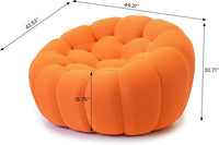 Essential Floor Sofas | 1-Piece Orange 3D Knitted Fabric Single Seat 1-seater