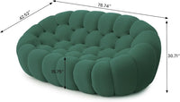 Essential Floor Sofas | Green 3D Knitted Fabric Loveseats 2-seaters