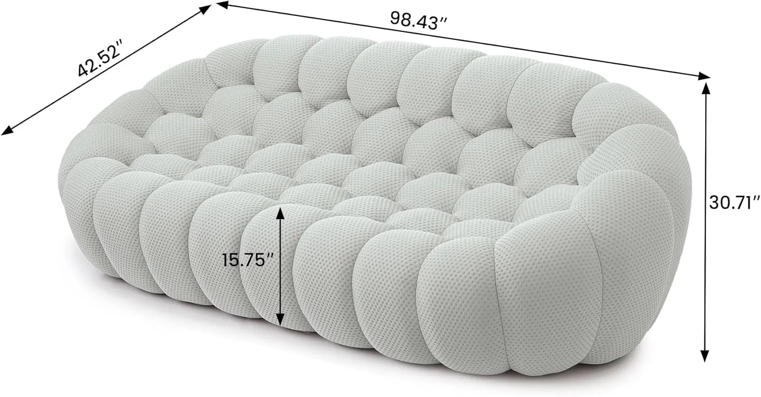 Essential 3-Seater light-grey 3D-Knitted Fabric Couch Sectionals | 1-Piece, 3D-Knitted Fabric, Compact Design