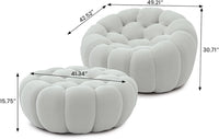 Essential Floor Sofas | 2-Piece Light Grey 3D Knitted Fabric Sofa Sets 1-seater