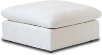 Deluxe Slope Cloud Sectional Sofas | 1-Piece White Linen Ottomans