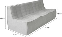Essential Classic Floor Sofas | Light Grey Chenille and Linen Couch Sectionals 3-seaters