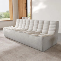 Essential Classic Floor Sofas | Light Grey Chenille and Linen Couch Sectionals 3-seaters