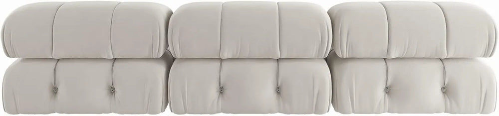 Matrix Minimalist Modular Sofas | Beige Velvet Couch Sectionals 3-seaters
