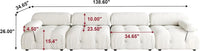 Matrix Minimalist Modular Sofas | Beige Velvet Couch Sectionals 4-seaters