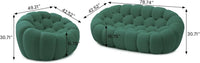 Essential Floor Sofas | Green 3D Knitted Fabric Couch Sectionals 3-seaters