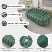 Essential Floor Sofas | Green 3D Knitted Fabric Couch Sectionals 3-seaters