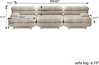 Matrix Italian Modular Sofas | Light Brown Teddy Velvet Couch Sectionals 3-seaters