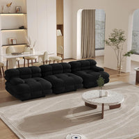 Matrix Italian Modular Sofas | Black Teddy Velvet Couch Sectionals 3-seaters