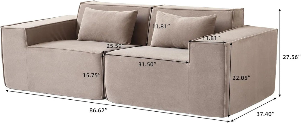 Matrix Classic Sectional Sofas | Brown Corduroy Couch Sectionals 2-seaters