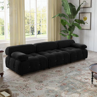 Matrix Minimalist Modular Sofas | Black Velvet Couch Sectionals 3-seaters