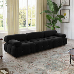 Matrix Minimalist Modular Sofas | Black Velvet Couch Sectionals 3-seaters