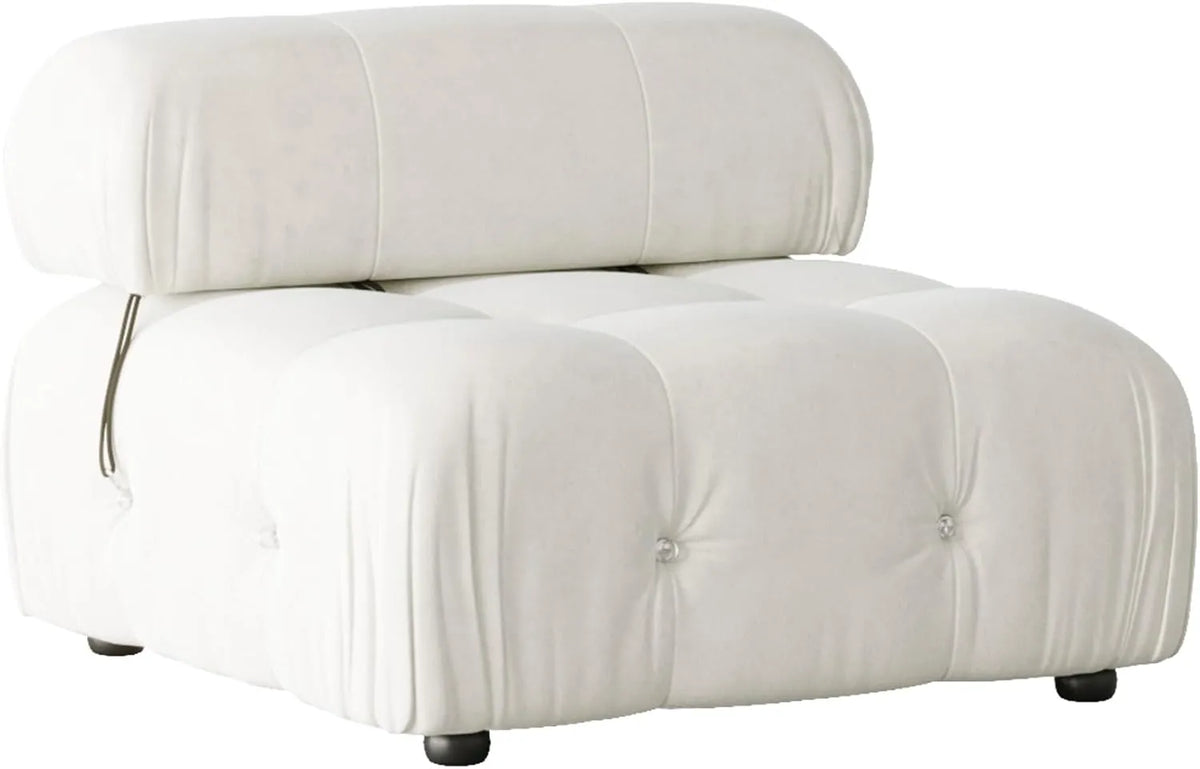 Sofá modular individual Matrix de 1 plaza, color beige | 1 pieza, tela de terciopelo, para espacios pequeños
