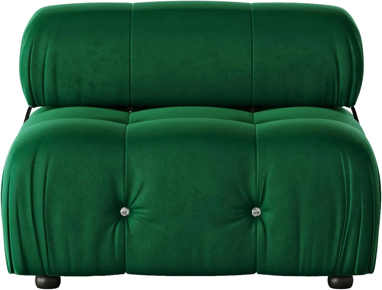 Matrix 1-Seater Green Modular Single Sofa | 1-Piece, Velvet Fabric, Apartment Friendly