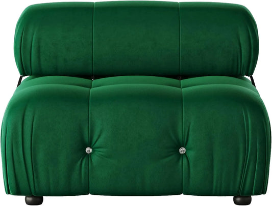 Matrix Minimalist Modular Sofas | Green Velvet Armless Single Sofa 1-seater