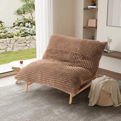 Pillow Lazy Sofas | 47-Inch Plush Pillow Accent Chair Solid Wood Frame - Brown