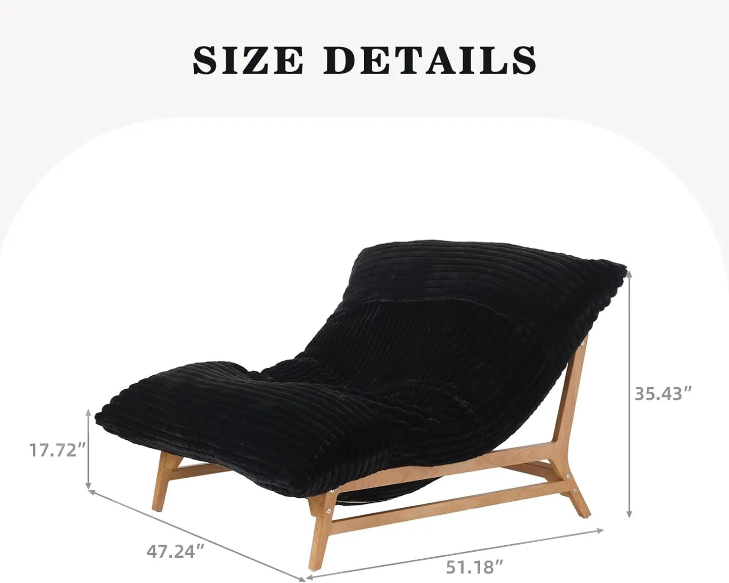 Pillow Lazy Sofas | 47-Inch Plush Pillow Accent Chair Solid Wood Frame - Black
