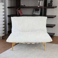 Pillow Lazy Sofas | 47-Inch Plush Pillow Accent Chair Solid Wood Frame - Beige