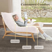Pillow Lazy Sofas | 47-Inch Plush Pillow Accent Chair Solid Wood Frame - Beige