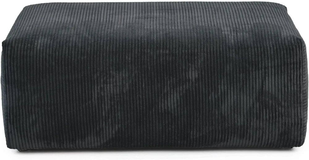 Matrix Modern Modular Sofas | Black Corduroy Ottomans