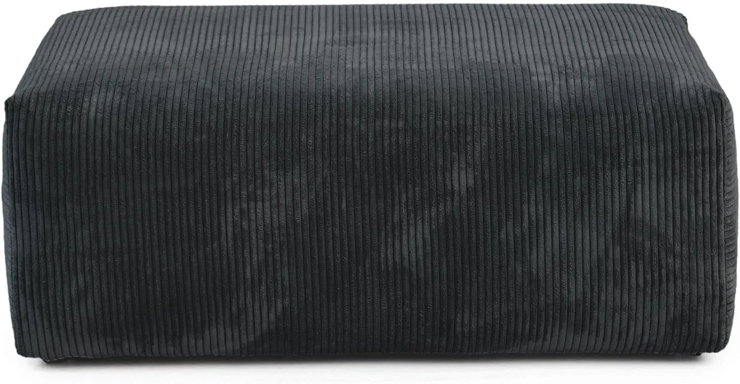 Matrix Modern Modular Sofas | Black Corduroy Ottomans