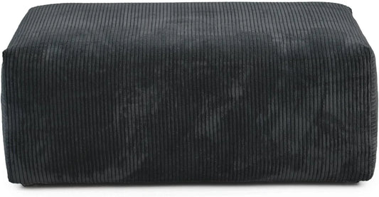 Matrix Modern Modular Sofas | Black Corduroy Ottomans